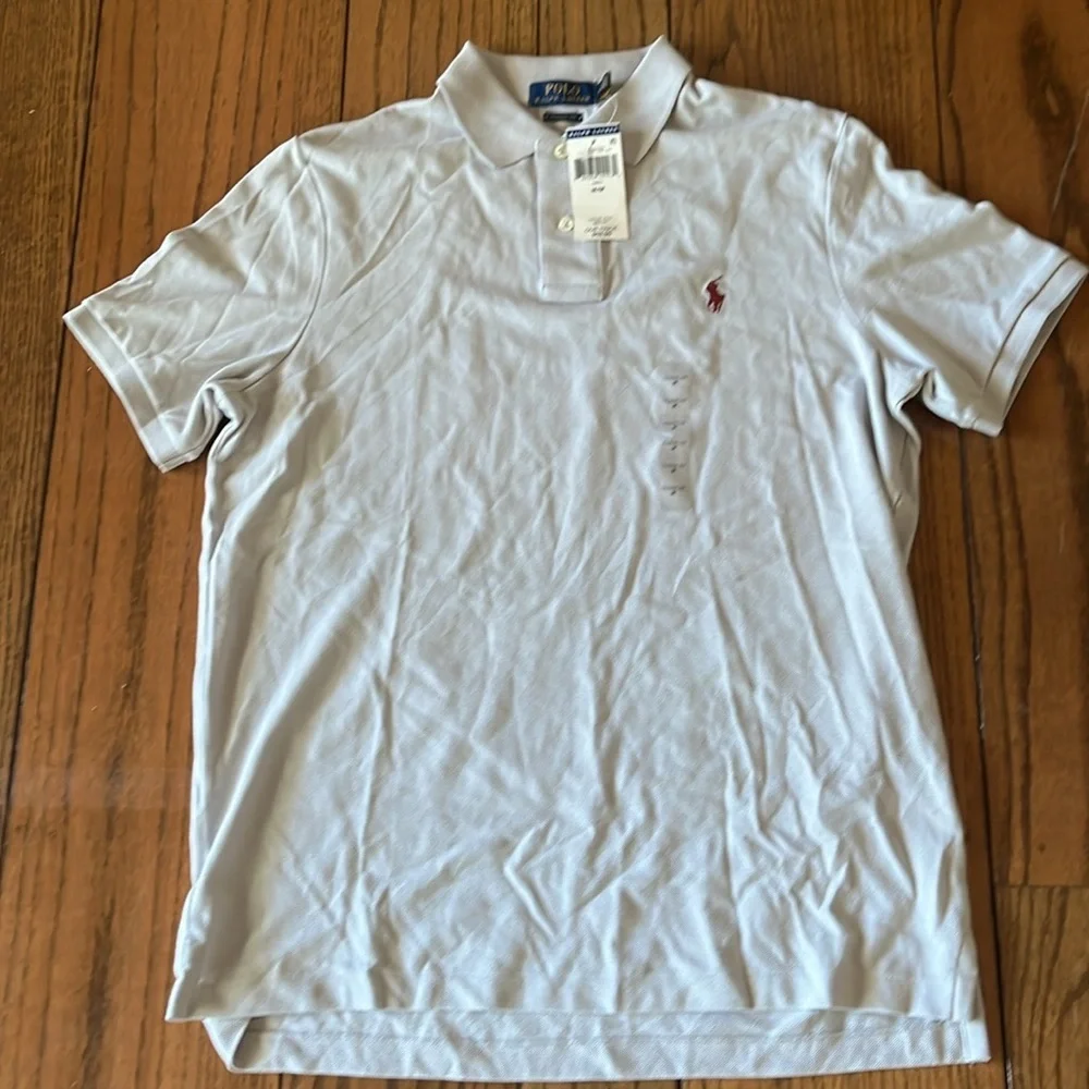 Polo by Ralph Lauren Gray Men's Polo Shirt, Size M